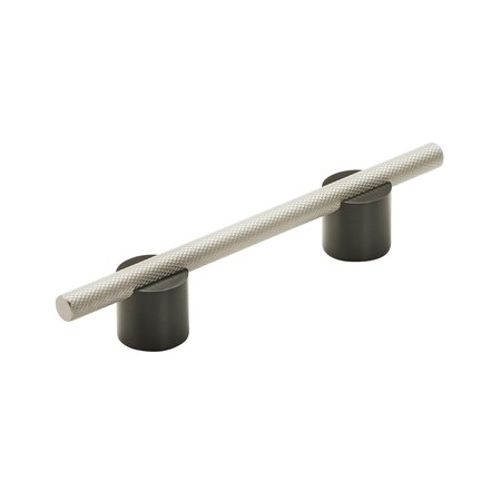 Amerock Transcendent 3-3/4 in 96 mm Center-to-Center Matte Black/Silver Champagne Cabinet Pull BP741496MBSC