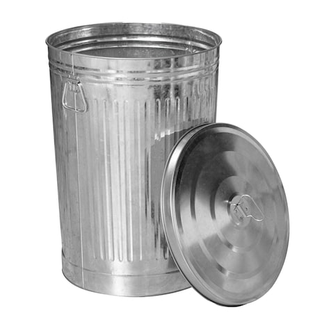 Gardenised 26 gal Round Outdoor Can, Silver, Galvanized Steel, 18.5 in QI004756