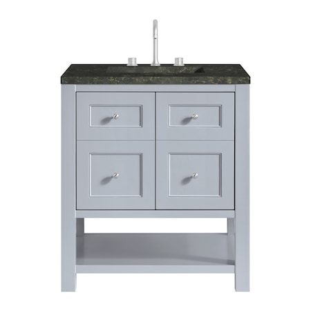 James Martin Vanities Breckenridge 30" Single Vanity, Serenity Blue, w/ 3 CM Phantome Eclos Top 330-V30-SRB-3PHT