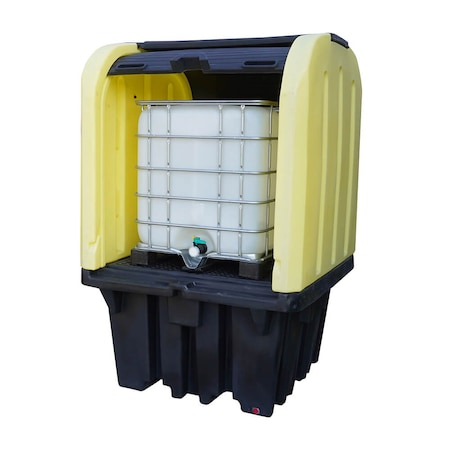 Enpac IBC Spill Shed, 369 gal Spill Capacity, 5000 lb Load Capacity, Polyethylene 4070-YE-D