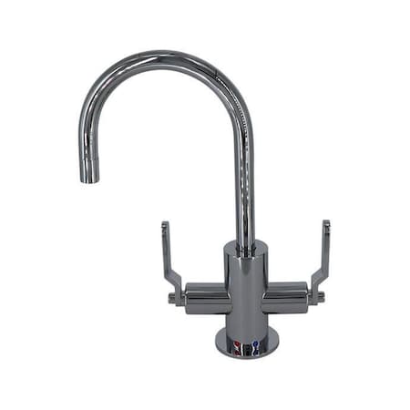 Mountain Plumbing Hot and Cold Faucet with Round Body and Industrial Lever Handles in Champagne Bronze MT1841-NLIH/CHBRZ