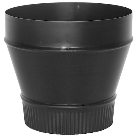 Imperial Stove Pipe Reducer, 7 x 6 in, Crimp, 24 ga Thick Wall, Black, Matte BM0077