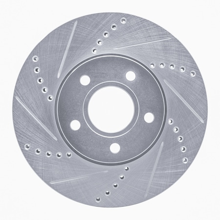 Dynamic Friction Co DFC Brake Rotor - Drilled and Slotted - Silver 631-54067L