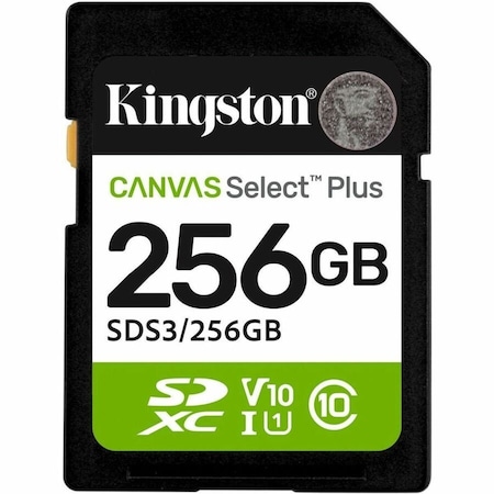 Kingston Canvas Select Plus 256 GB Class 10/UHS-I (U1) V10 SDXC - 1 - 150 MB/s Read SDS3256GB