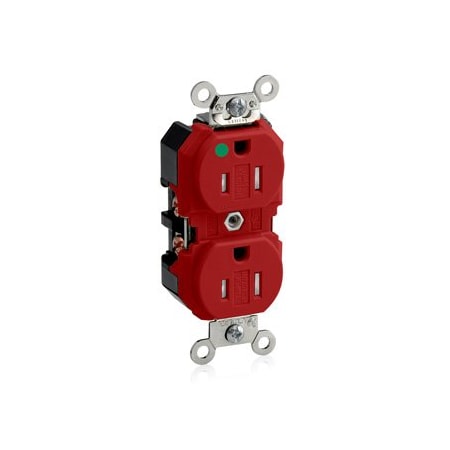 Leviton Extra Heavy Duty Hospital Grade Tamper Resistant Duplex Receptacle, 15 Amp, 125 Volt 8200-SGR