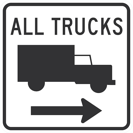 Lyle All Trucks (with Truck Symbol & Right Arrow), 24x24, Diamond Grade, White G-13500-DG_24x24