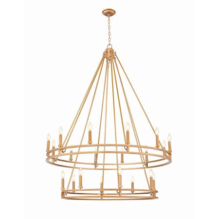 Z-Lite Dennison 20-Light Chandelier, 47.5 in W, Signature Brass 4005-20SBR