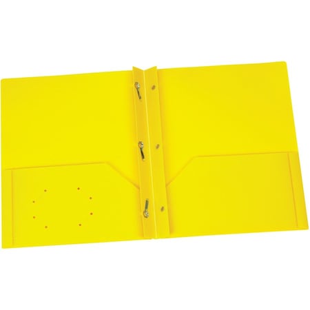 Oxford Yellow Poly Two Pocket Portfolio with Prongs, 25PK 76027