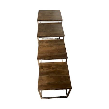 Homeroots Set Of 4 Modern Rustic Nesting Accent Tables, 4PK 388481
