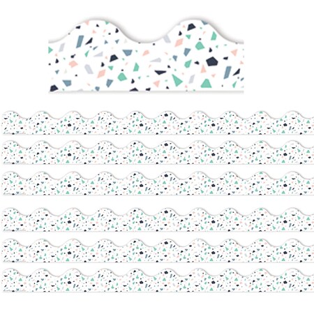 Eureka Simply Sassy White Terrazzo Deco Trim, 37 Feet Per Pack, 6PK 845317