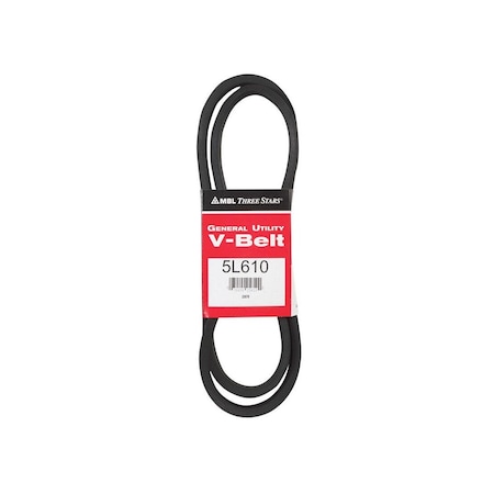 Mitsuboshi General Utility V-Belt FHP 5L610 0.63in W X 61in L For Fractional Horsepower Motors Black 5L610A