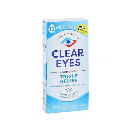 Clear Eyes Triple Action Redness Relief Eye Drops, 0.5oz 1369210