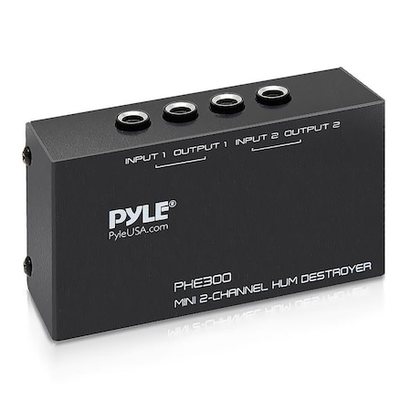 Pyle PYLE-PRO Compact Mini Hum Eliminator Box, 2-Channel Passive Ground Loop Isolator, Noise Filter PHE300
