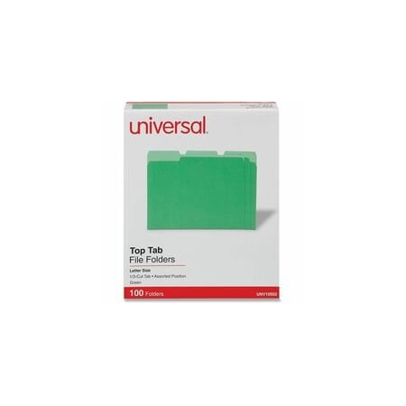 Universal File Folders 9-1/2" x 11-3/4", Light Green, 100PK UNV10502