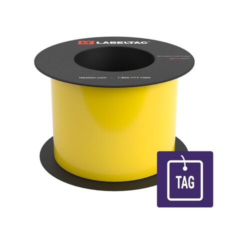 Labeltac Tear-Resistant Tag Stock 4in x 100ft LT9, Yellow LT401TAG-C