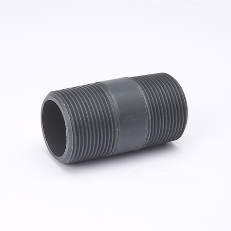 Zoro Select PVC NIPPLE, Gray, PVC 506-025