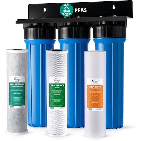 Ispring PFAS Whole House Water Filter System, SGS-Tested to Remove up to 99% PFOA & PFOS, 3-Stage Filtratio F2WGB21BPB