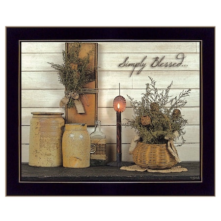 Homeroots Simply Blessed Black Framed Print Wall Art 415274