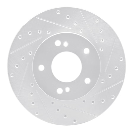 Dynamic Friction Co DFC Brake Rotor - Drilled and Slotted - Silver 631-68002R