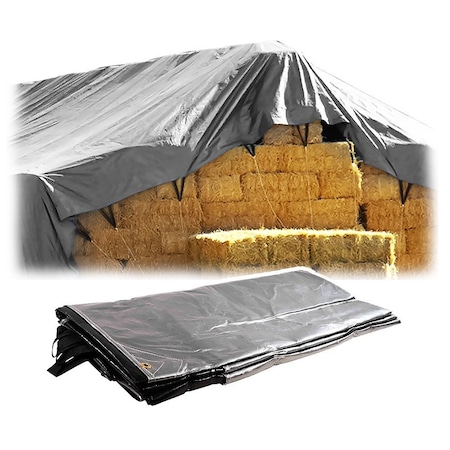 Mytee Products 23ft x 48ft Heavy Duty 8oz Hay Tarps Silver Black 14.5 mil Waterproof HT23-48