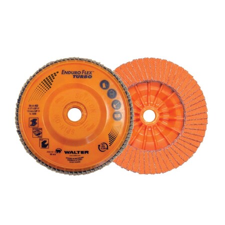 Walter Surface Technologies Walter ENDURO-FLEX TURBO Flap Disc, 7", 36/60 Grit 06A707