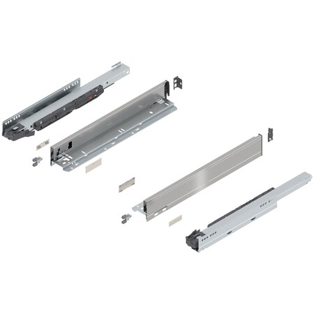 Blum 18in. N Height Legrabox Stainless Drawer Set, 125 Lbs Weight Rating 770N45S0I