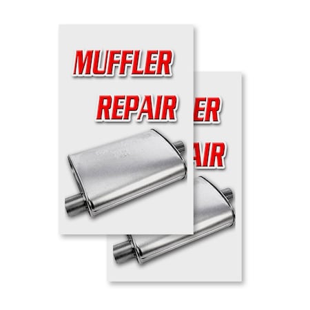 Signmission Muffler Repair, Vinyl Decals Only 24 Inch x 36 Inch, Vinyl Decal, 2PK DSB-2436-2PACK-Muffler Repair