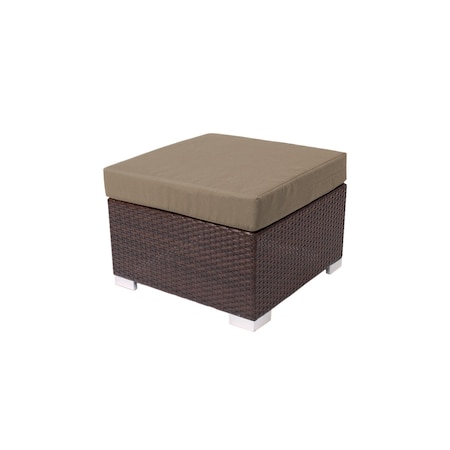 Bfm Seating Aruba Wicker Outdoor Ottoman with Sunbrella Cushion PH5106JV-14090