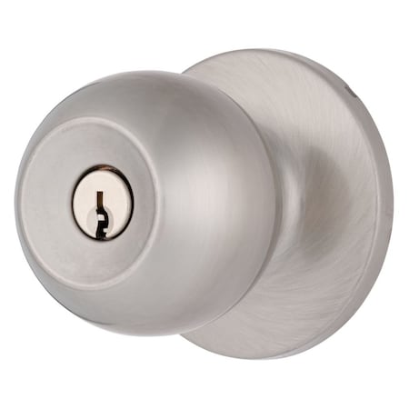 Brinks Raleigh Series Keyed Entry Transitional Ball Knob Round Rose Satin Nickel Finish E2415-119