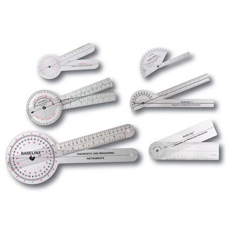 Fabrication Enterprises Baseline Plastic Goniometer, 6PK 12-1028