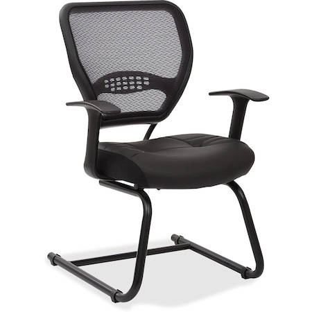 Office Star Desk Chair Side Chair, Fixed Arms, 18-3/4" Height, Fabric, Black 5705E