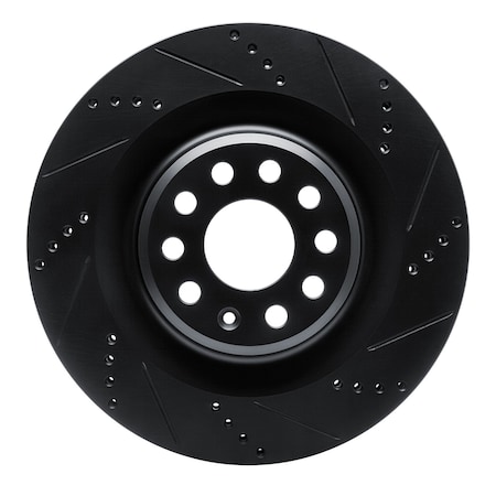 Dynamic Friction Co DFC Brake Rotor - Drilled and Slotted - Black 633-26006R