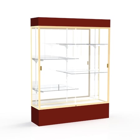 Ghent Lighted Floor Display Case 60x80x16, Mirror, Champange 3175MB-GD-MN