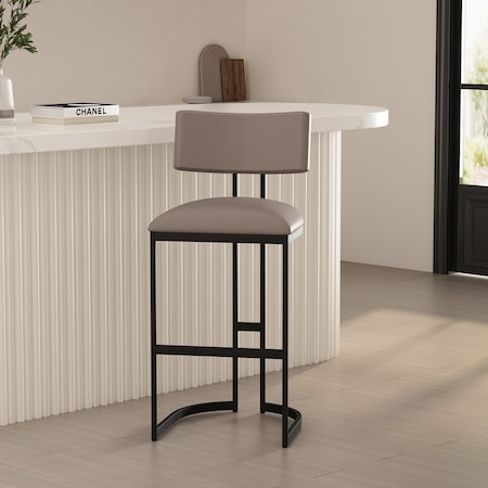 Manhattan Comfort Juno Metal Barstool in Taupe BS1641-2
