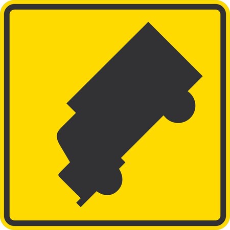 Lyle W11-10, Truck Crossing Symbol, 36x36, High Intensity Prismatic, Yellow G-16380-HI_36x36