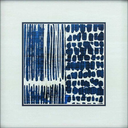 Homeroots 21" X 21" Silver Frame Indigo Batik Set Of 4, 4PK 365716