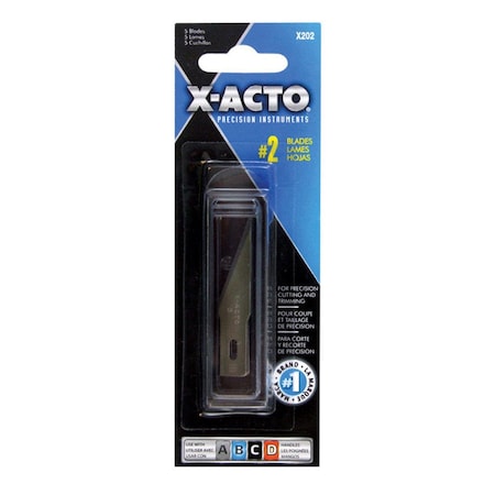 X-Acto 1.87 in. No.2 Carbon Steel Heavy Duty Replacement Blade, 5PK 24097