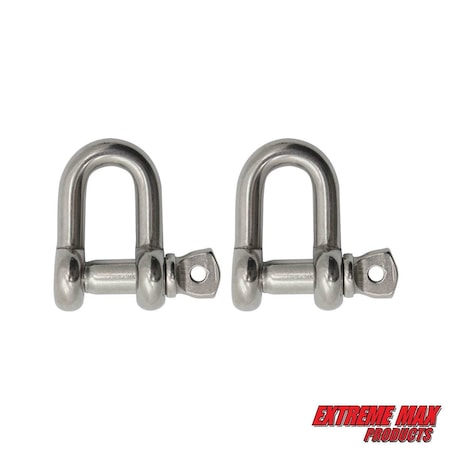 Extreme Max Extreme Max 3006.8273.2 BoatTector Stainless Steel Chain Shackle - 1/2", 2-Pack 3006.8273.2
