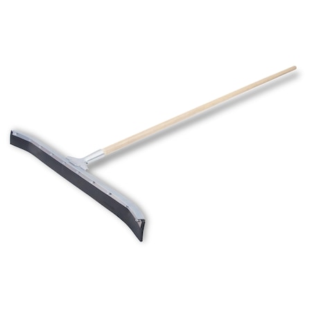 Marshalltown Asphalt Squeegee 24 Curved Neoprene Blade, Floor Squeegee with 60 Tapered Wood Handle RED700247