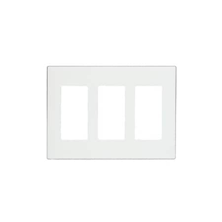 Leviton Decora Wallplate, Screwless, Standard Size, Gang 3, Ivory 80311-SI