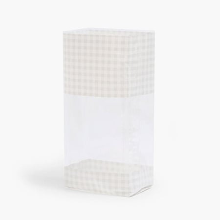 Nashville Wraps Beige Gingham Cello Bags, 4x2.5x9.5, 100PK C2BBGH
