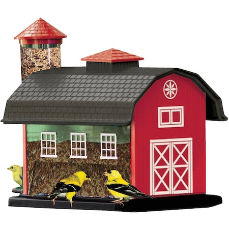 Cherry Valley 12-2/3'' 7 Lb. Capacity Red Barn Finch Thistle Combo Feeder 6290
