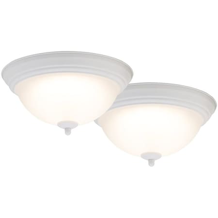 Boston Harbor Flush Mount Ceiling Fixture, 120 V, 15 W, 2-Lamp, LED Lamp, 1100 Lumens, White Fixture 4200-LED- WH