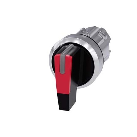 Siemens Selector switch, illuminable, 22 mm, round, metal, shiny, red 3SU1052-2CN20-0AA0