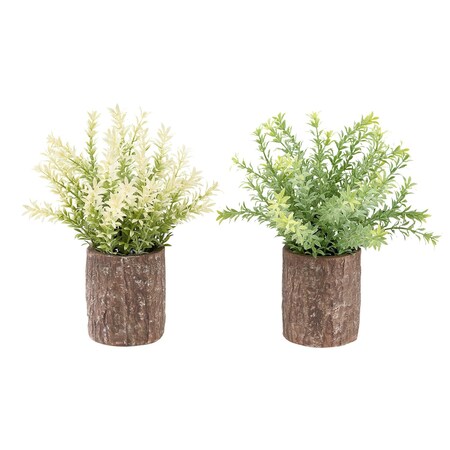 Monarch Specialties Artificial Plant, 12-in. Tall, Mullberry Grass, Table, Brown Cement Pots, Contemporary, 2PK I 9360