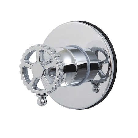 Kingston Brass Single-Handle Six-Way Diverter Valve with Round Trim Kit, Polished Chrome KS4031CG