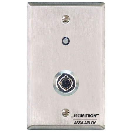 Securitron Key Switch, Stainless Steel, Satin Stainless KP1A