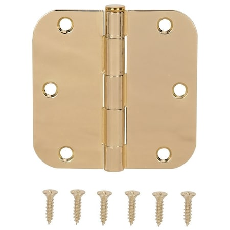 Prosource Door Hinge, Steel, Bright Brass, Loose Pin, 180 deg Range of Motion, Screw Mounting BH-102PB-PS
