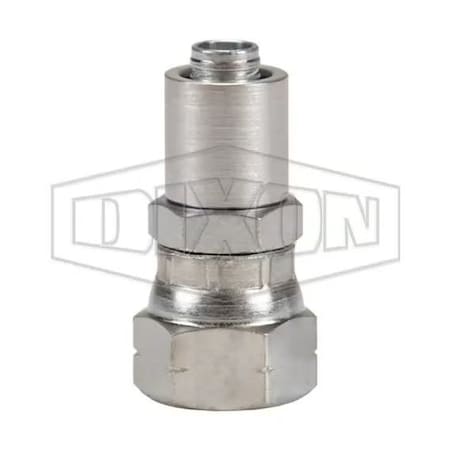 Dixon Hose-to-Tube Fitting with Crimp Collar, Adapter, Dash 6 x 3/8 in, Hose x Female SAE Swivel, Carbon S SAEC-06-06