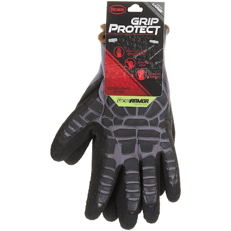 Boss Grip Protect Mens Large Coated Glove with Micro Armor B32051-L